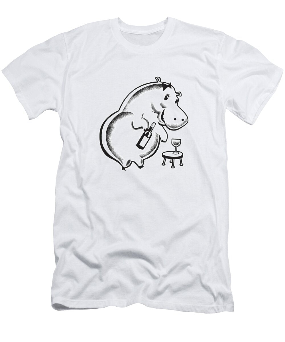 1 Hippo Pouring Wine Csa Images T-Shirt