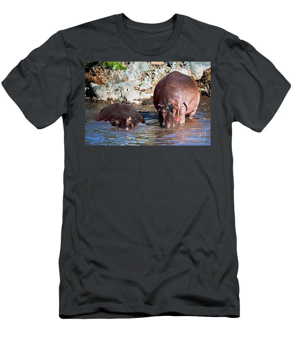 4 Hippopotamus in River Serengeti Tanzania Michal Bednarek T-Shirt