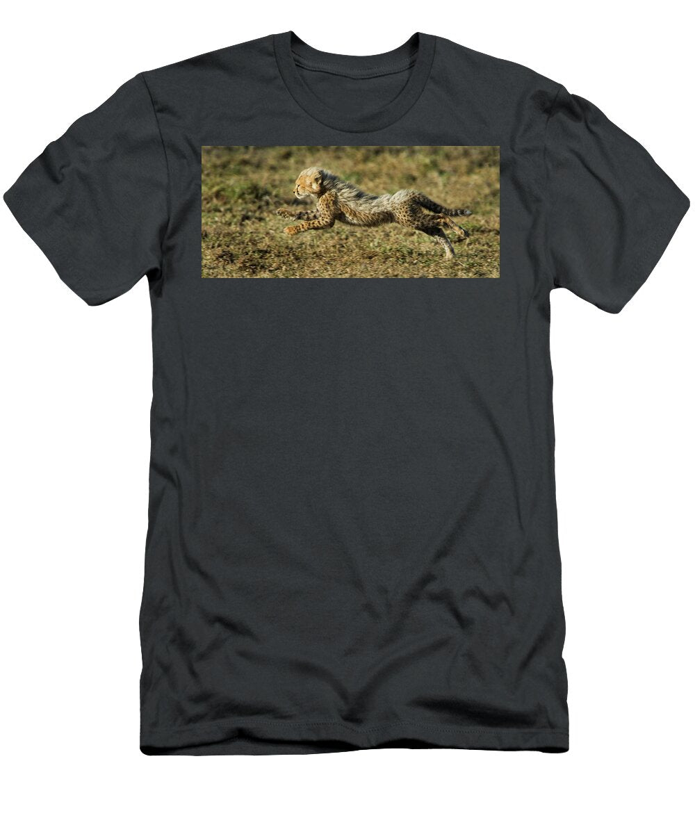 Cheetah Acinonyx Jubatus Cub Running Animal Images T-Shirt