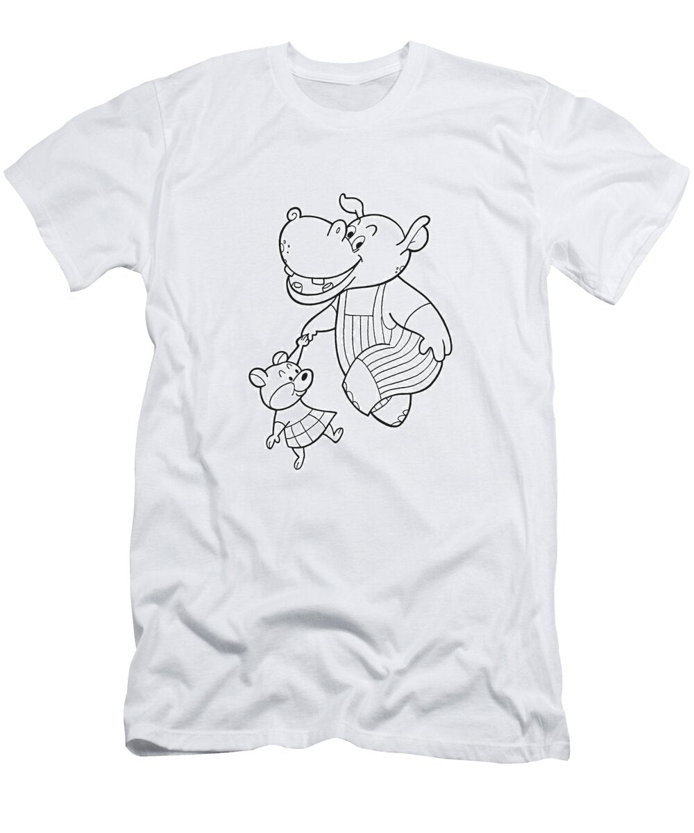 Hippo and Bear Skipping Csa Images T-Shirt