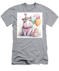 Hippo Celebrates Birthday with Balloons Lisa S Baker T-Shirt