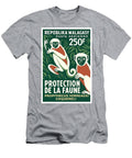 Madagascar Lemur White Sifaka Stamp Poster Retro Graphics T-Shirt