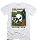 Madagascar Ruffed Lemur Stamp Poster Retro Graphics T-Shirt