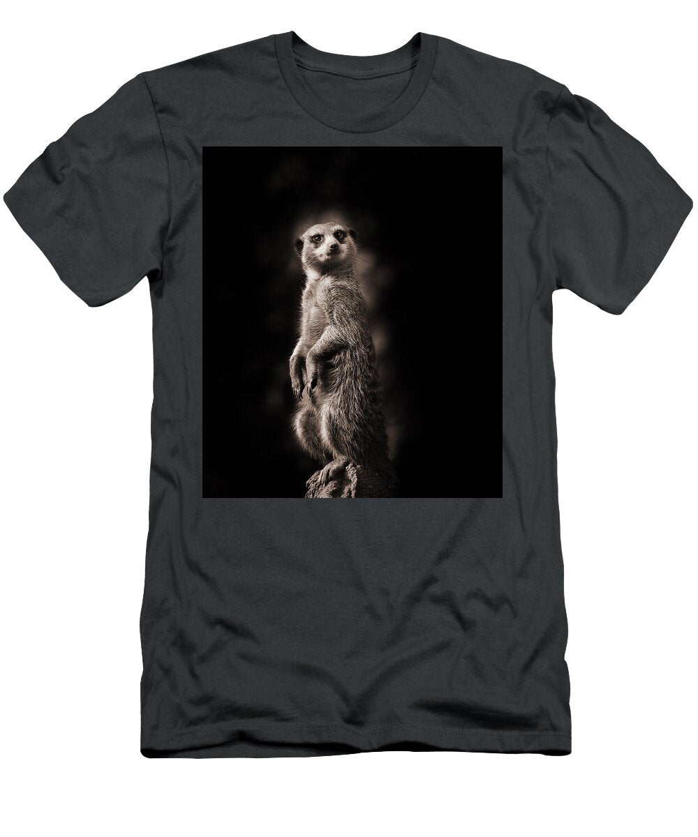 Majestic Meerkat in Sepia Tones Theodor Markus Kaiser T-Shirt