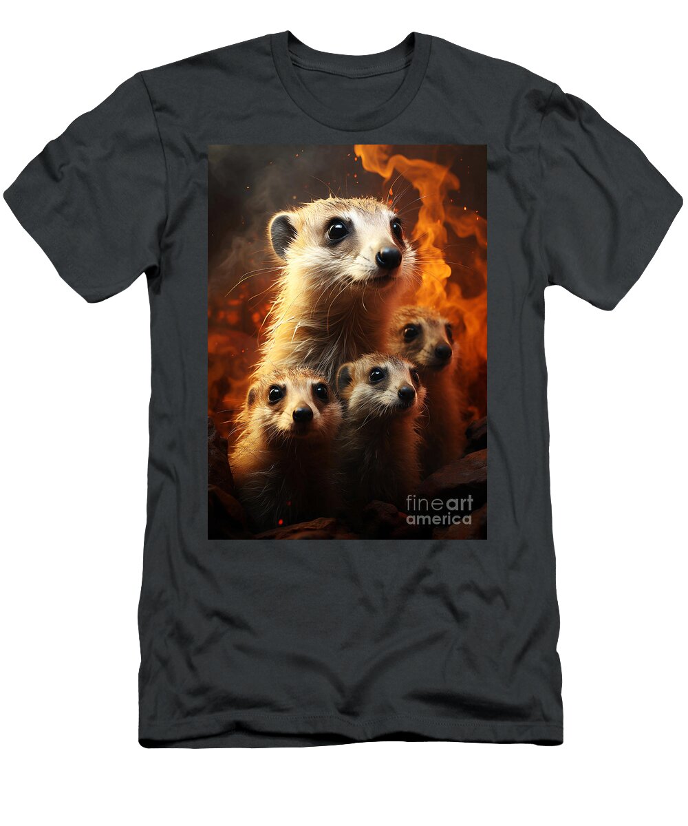 Meerkats Watch Alert Mammals in the African Deserts Rhys Jacobson T-Shirt