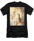 Wildlife Portrait Desert Meerkat in Artistic Landscape Majestic Creature Desert Animal Clint Mclaughlin T-Shirt